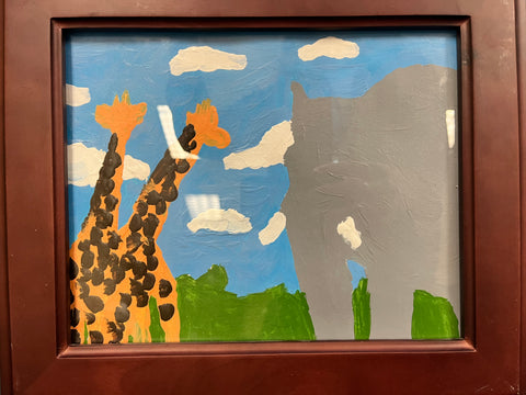 Ceasar G - Giraffe and Elephant 8x10 (framed)